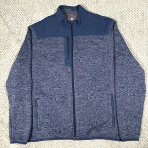 Johnnie-O Men's Arlo Indigo Full Zip Fleece Jacket Sz L